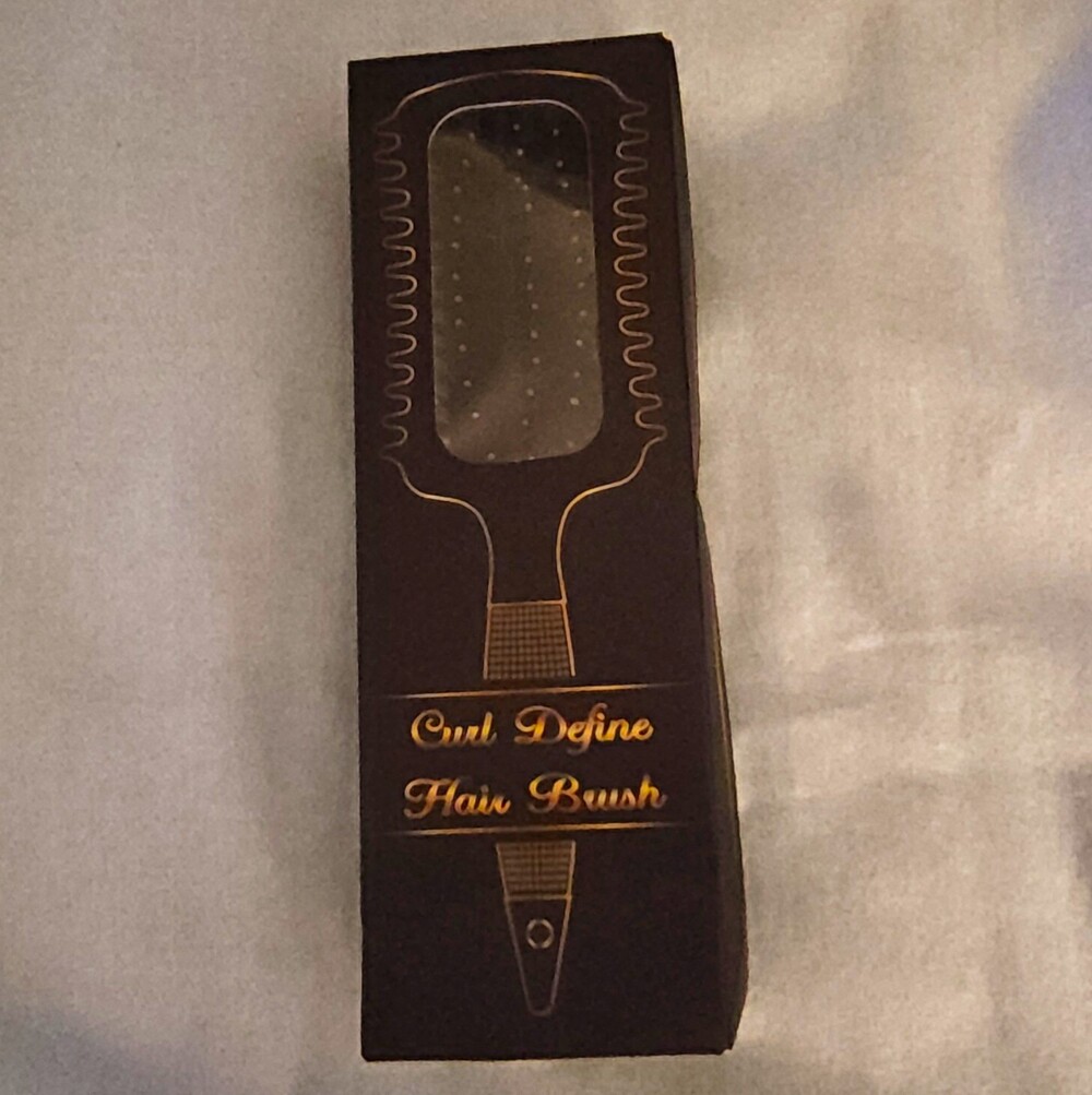 Vent Detangling Hair Brush for Curly Hair, Black Plastic 10 in Rectangular